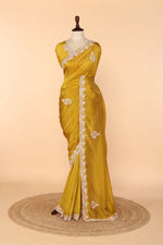 Load image into Gallery viewer, Golden Yellow Tissue Saree with Gota Patti &amp; Zardosi Work
