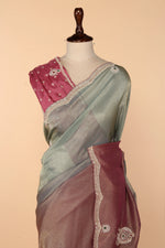 Load image into Gallery viewer, 4D Metallic Crush Tissue Saree with Jewellery-Style Design

