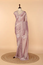 Load image into Gallery viewer, Lilac Georgette Tissue Saree with 3D Sequin, Stone &amp; Cutdana Work
