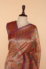 Load image into Gallery viewer, Purplish-Gold Banarasi Silk Saree with Minakari Weaving
