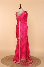 Load image into Gallery viewer, Rani Gaji Silk Saree with Abla &amp; Pearl Work

