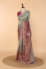 Load image into Gallery viewer, 4D Metallic Crush Tissue Saree with Jewellery-Style Design
