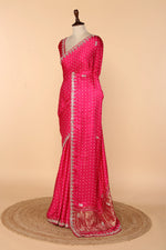 Load image into Gallery viewer, Rani Gaji Silk Saree with Abla &amp; Pearl Work
