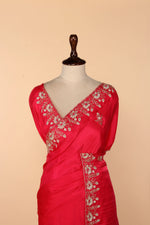 Load image into Gallery viewer, Classic Red Abutai Silk Saree with Pearl, Cutdana, Zardosi &amp; Sequin Work
