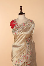 Load image into Gallery viewer, Honey Gold Banarasi Silk Saree with Marodi, Resham &amp; Sequin Work
