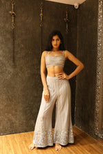 Load image into Gallery viewer, Grey Indowestern Set with Wire Beading, Kardana, Sequin &amp; Moti Work
