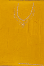 Load image into Gallery viewer, Yellow Banarasi sequence embroidery saree paired with unstitched blouse
