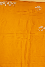 Load image into Gallery viewer, Yellow abudai silk zardosi pearl embroidery paired with unstitched blouse
