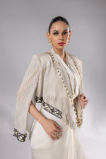 Load image into Gallery viewer, Pearl White Cape &amp; Dhoti Set
