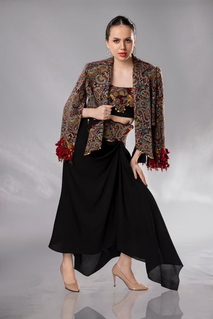 Midnight Paisley Fusion Cape Set