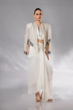 Load image into Gallery viewer, Pearl White Cape &amp; Dhoti Set