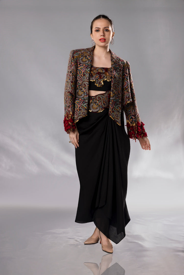Midnight Paisley Fusion Cape Set