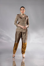Load image into Gallery viewer, Taupe &amp; Gold Tissue Pant Set