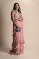 Pink Drape ruffle saree