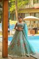 Sea green lehenga with multi colour embroidery