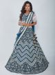 Indigo Blue Raw Silk Designer Lehenga With Net Dupatta For Women Online - Emiraas By Indrani