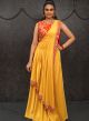 Yellow & Blue Designer Drape Sarees For Women Online - Emiraas By Indrani